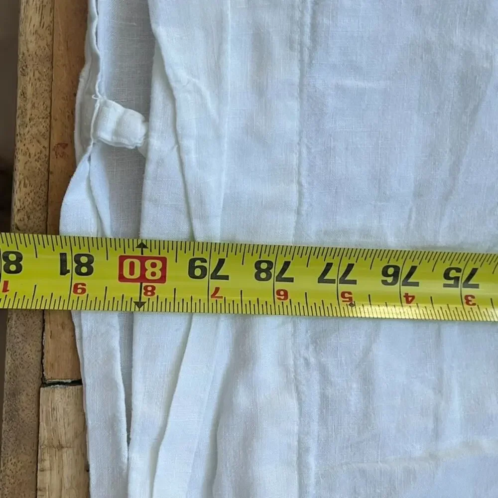 IKEA White Linen Duvet Cover Ties Closure 81